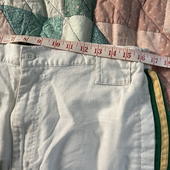 Vintage Raw Blue Classics Baseball Shorts Mens XXL Linen Blend White 90s #17 - Picture 5 of 10